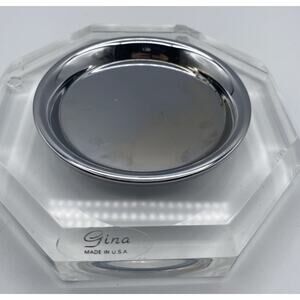 Vintage Clear‎ Acrylic Tray Gina Made In USA Ash Tray/ Jewelry Trinket